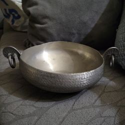 Vintage Handmade Norwegian Art Eik Tinn Pewter Bowl Norway Stamped