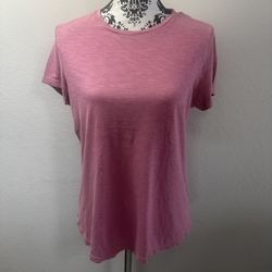 Felina Women’s Slub Crew Neck T-shirt Size M Medium Pink