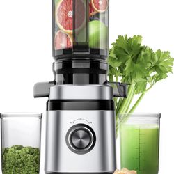 Brand new Juicer Machines, Cold Press Juicer with Wide Feed Chute, Slow Masticating Juicers for Whole Vegetables & Fruits, High Juice Yield