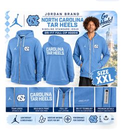 Jordan Brand Men's UNC Tar Heels Sideline Standard Issue Dri-FIT Full-Zip Hoodie, XXL