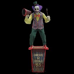 Animated Light-Up DigiEyes Servo Carnival Barker with Sound Halloween Decoration - 6 ft
