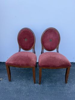 Red Vintage Pair Chairs