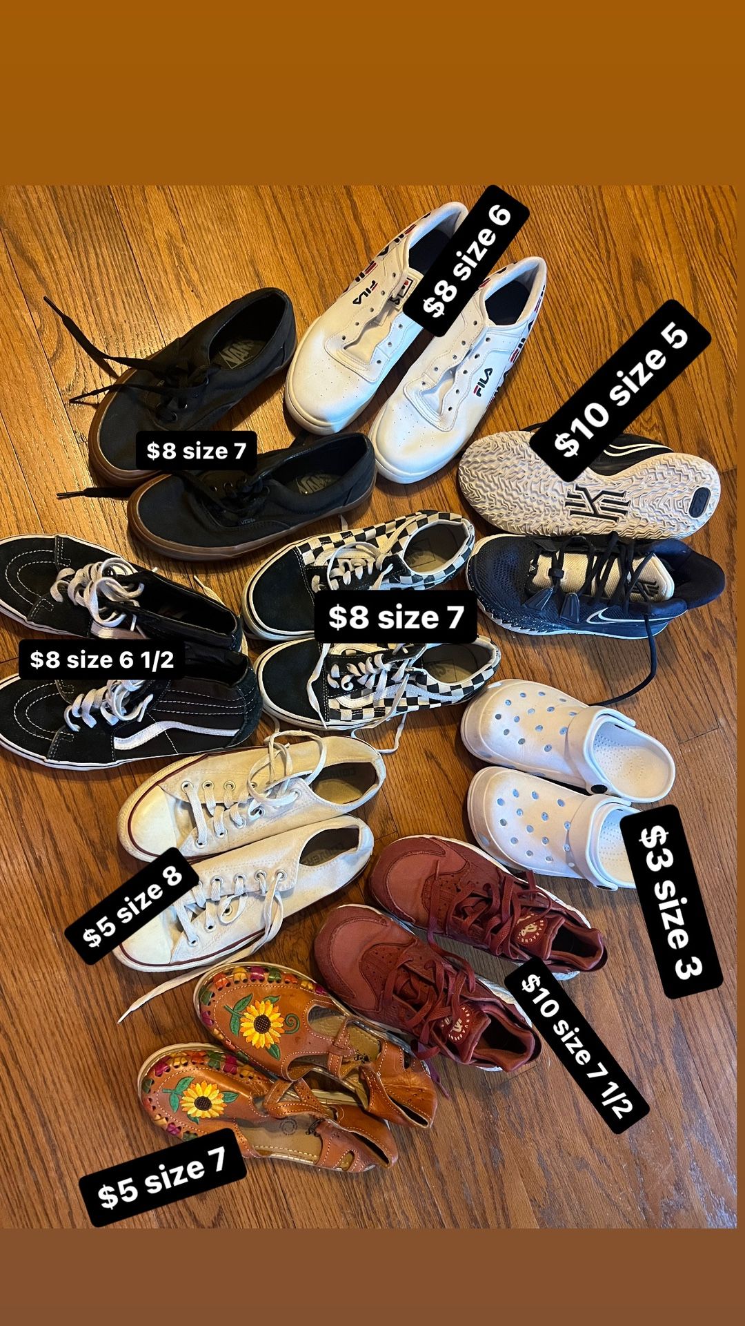 Shoes Sizes And Prices Posted