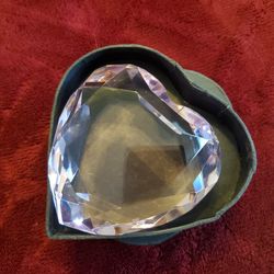 Heart Valentine's Glass pink Paper Weight ROSENTHAL