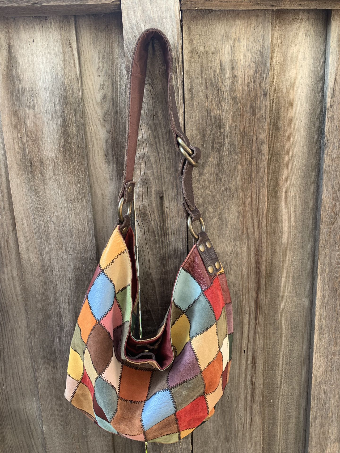 Lucky brand patchwork hobo purse