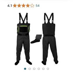 Chest Fishing Waders for Men and Women, 3-ply Nylon Waterproof Lightweight Waders with 4mm Neoprene Stockingfoot … 