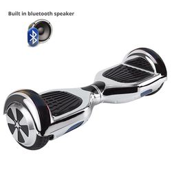 6.5 inch chrome Hoverboard with led lights on top and Bluetooth .