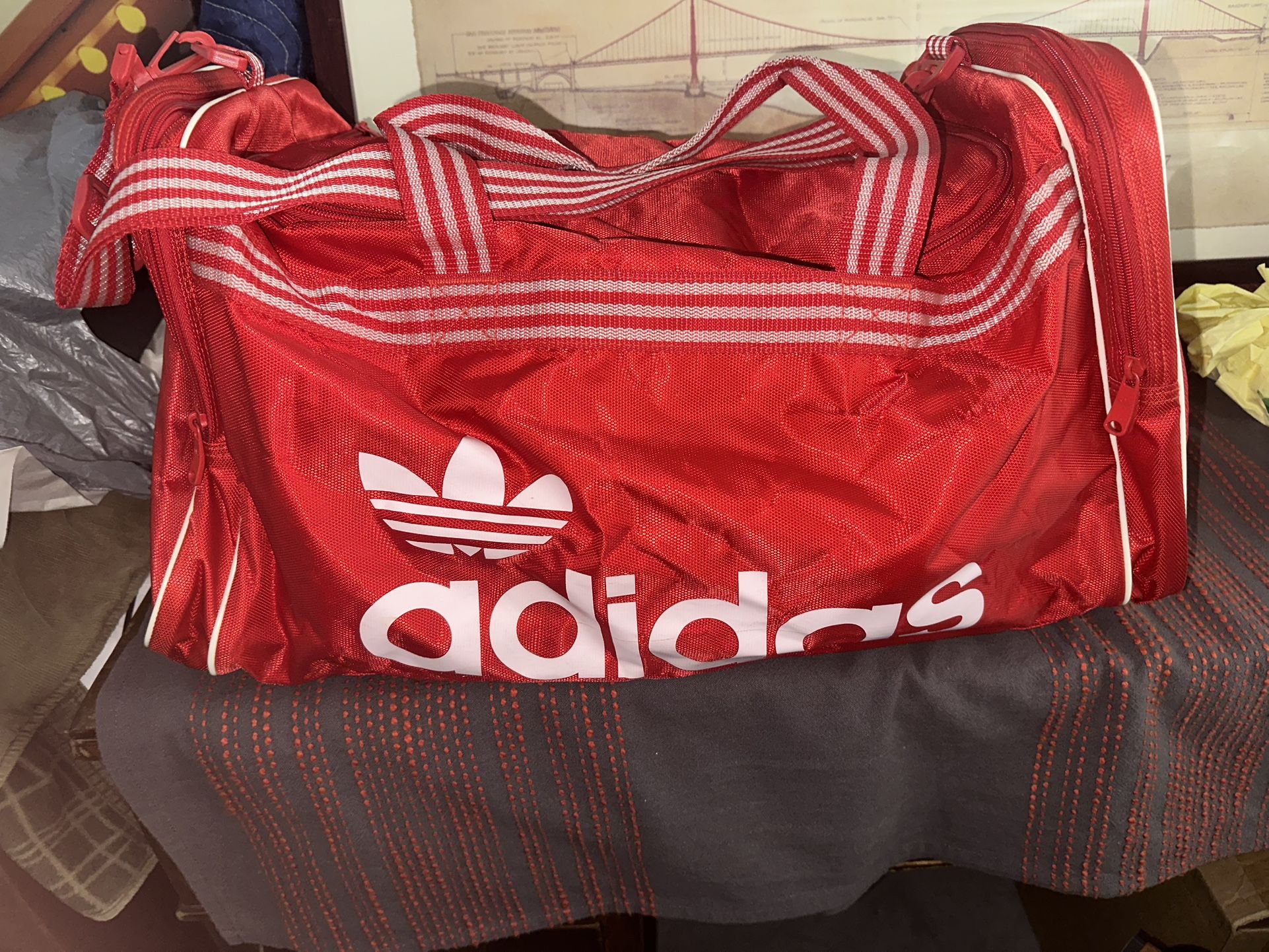 Vintage Adidas Large Red Duffle Bag Very Rare