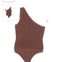 Abercrombie One Sleeve Bodysuit Top Brown 