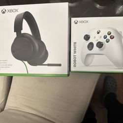 Xbox Controller And Xbox Headphones Band New 