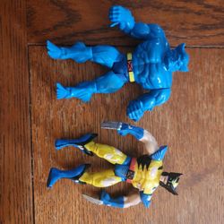 1994 And 1995 TOYBIZ XMEN BEAST AND WOLVERINE ACTION FIGURES