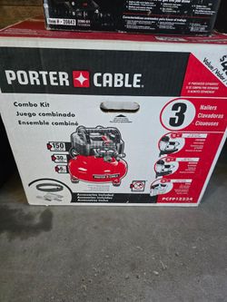 Porter cable 150psi compressor combo kit. Used 1 time. Like new