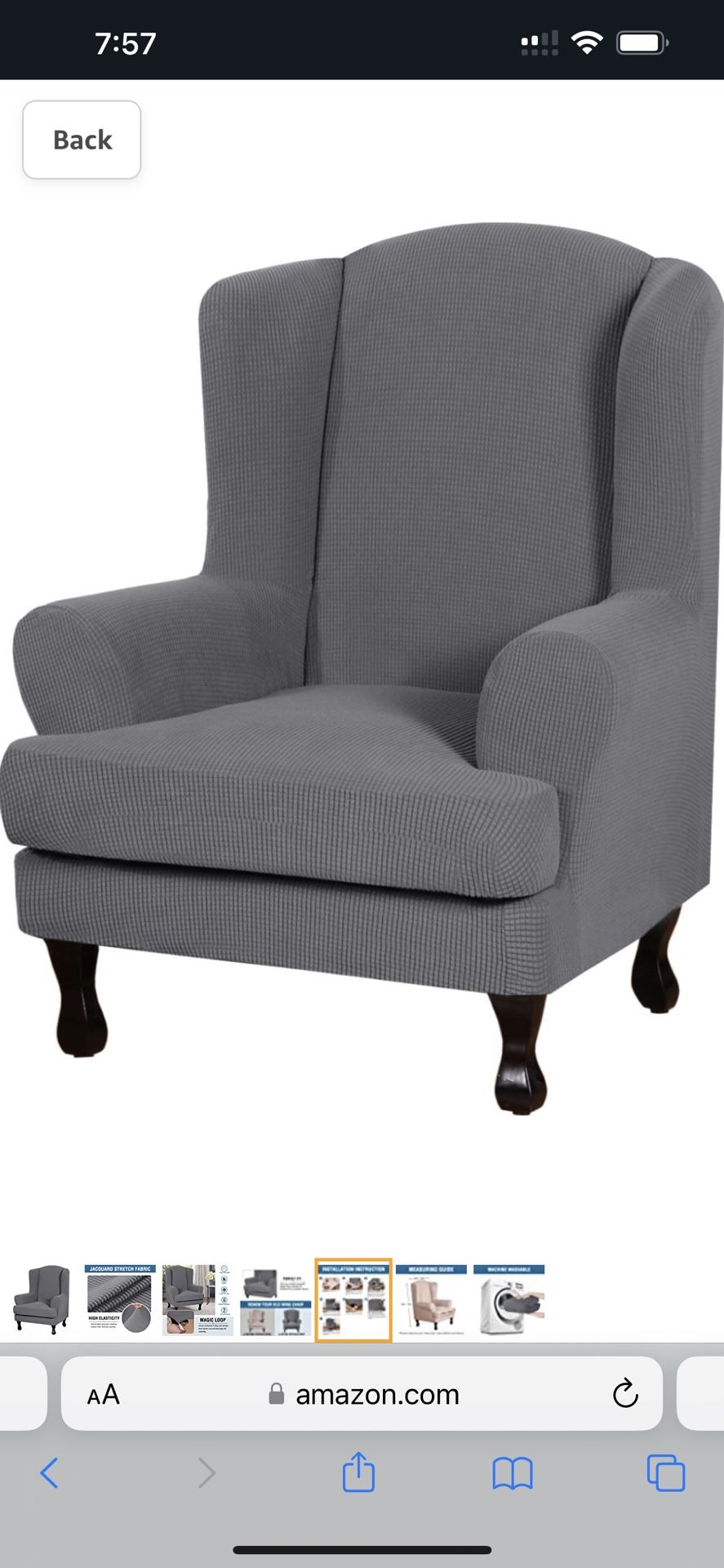 2 Piece Wing Chair Covers (slipcovers Only)