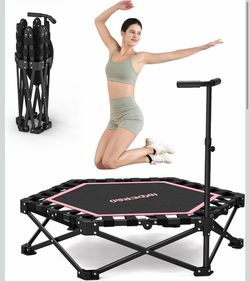 HXD-ERGO Mini Trampoline for Adults with Bar workout equipment Max Load 460lbs