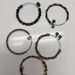 5 Alex and ani bracelets bamboo heart ivory glade bangle