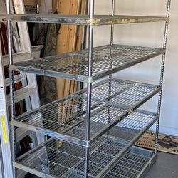 LARGE HEAVY DUTY Metal Rack Shelf organizer 7adjust. levels. H75”, Deep24”, W60”. West Boca 