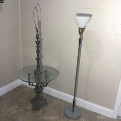 Take Your Pick, Antique Solid BRASS Lamp With Glass Table Section, Or Antique REMBRANDT Lamp!  Just $35 EACH 💥💥