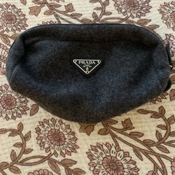 Gray Prada Cosmetic Bag