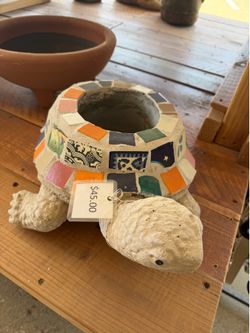 Mosaic turtle planter