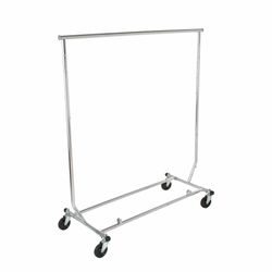 Heavy Duty Commercial Rolling Garment Clothing Rack – Chrome Retail Display ( WILL SELL FAST)