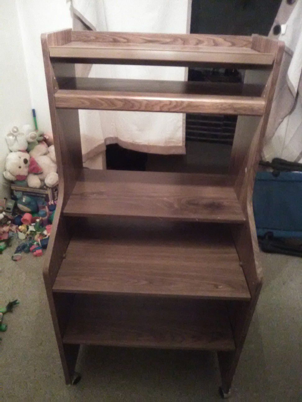 Wood shelf desk like new condition pickup only no holds