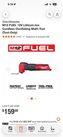 Milwaukee M12 FUEL Cordless Oscillating Multi-Tool