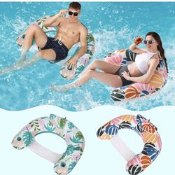 OKSUWATER Pool Floats - Inflatable Pool Float - Pool Chairs Adults - Pool Lounge Chairs Fun Floaties Non-Stick with Two Cupholders, Pool Toys for Adul