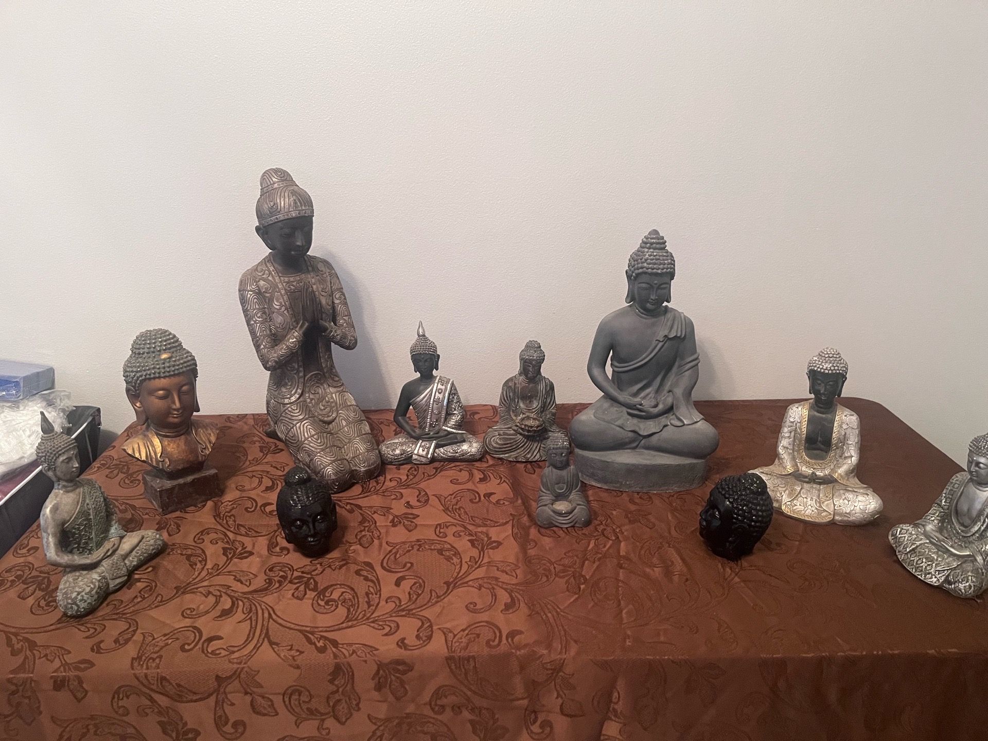 Buddha Statue Collection and Framed Art Set