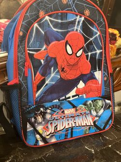 NWT Marvel Comics SPIDER-MAN Red / Blue Graphic Backpack 16” School Book Bag