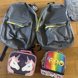 new backpacks and used lunch boxes