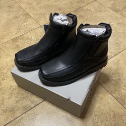 Bravo! DEAN Men's Winter Boots with Fur Lining and Double Zip, Black and Brown, Brown Size 9.5