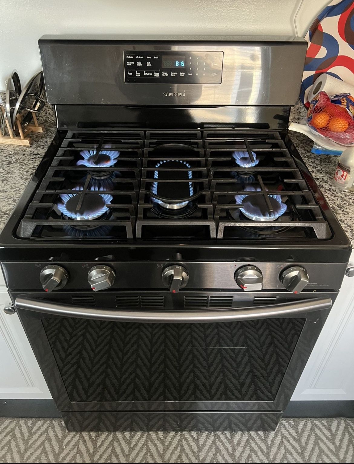 Samsung 5.8 Cu .Ft. Stainless 5 Burner Freestanding Gas Range 