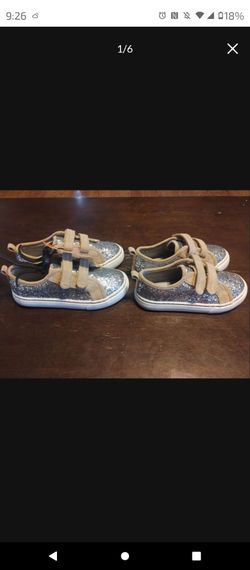 Wonder Nation Toddler Girls Glitter Two Strap Skate Sneakers
