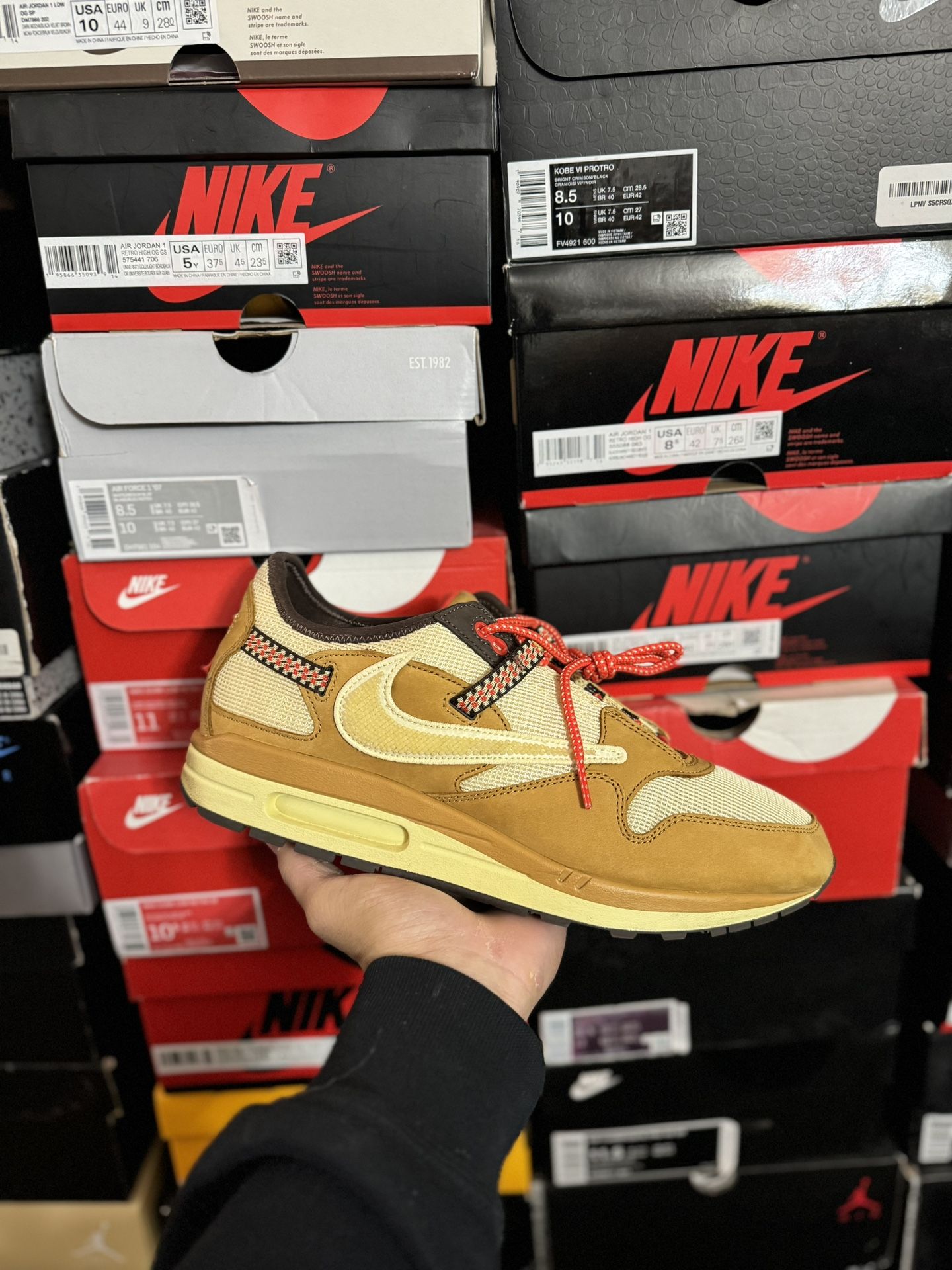Nike Air Max 1 Travis Scott Cactus Jack Wheat Lemon Drop size 12 VNDS