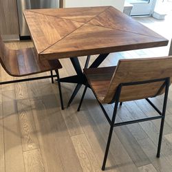 exotic rose wood dining table with 2 chairs,made by (https://offerup.com/redirect/?o=ZXhvdGljcm9zZXdvb2QuY29t) In Vancouver Canada