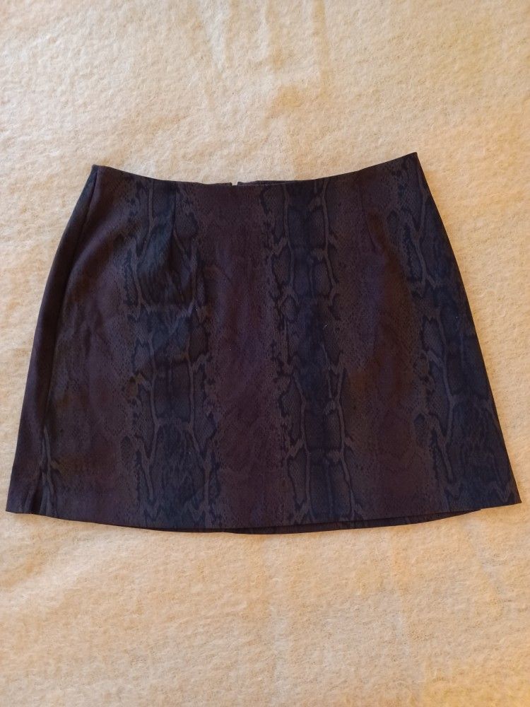 Brown Animal Print Miniskirt
