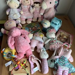 Baby Toddler Girls Developmental Toy Lovey Doll Lot Crinkle Rattle Chew Play 