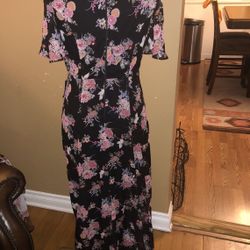 Beautiful Lulu Dress Black & pink floral dress. NEVER worn. 