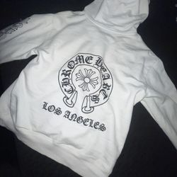 All White Chrome Heart Pullover Size Small