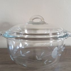 Princess House Crystal Clear Heritage 1.5 Quart Casserole W/ Lid 2 Pc