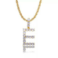 18K Gold Pl Stainless Steel Letter CZ