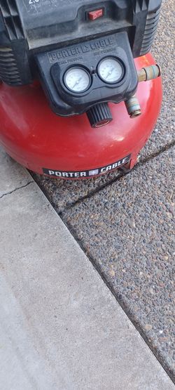 Porter-Cable pancake compressor. Works great