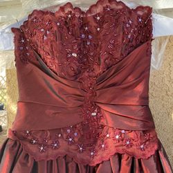 Quinceañera Dress, Ruby Red In Great Condition 