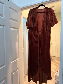 XXL rust orange wraparound dress
