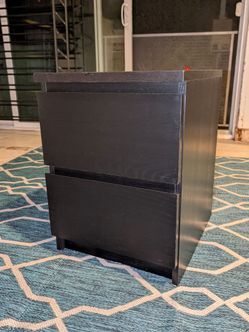 Black 2 Drawer Nightstand