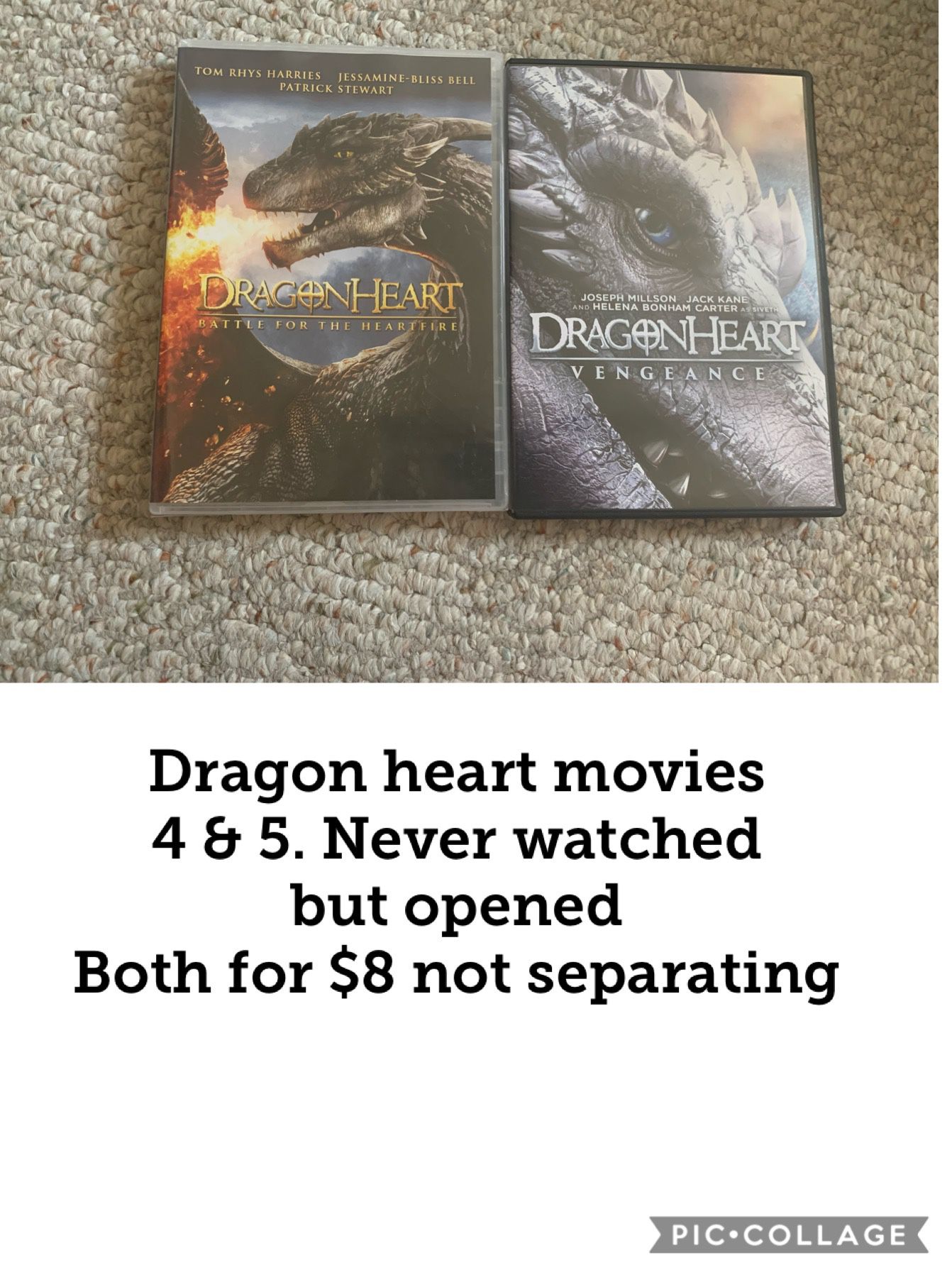 Dragon heart dvd movies. 4 and 5 lot