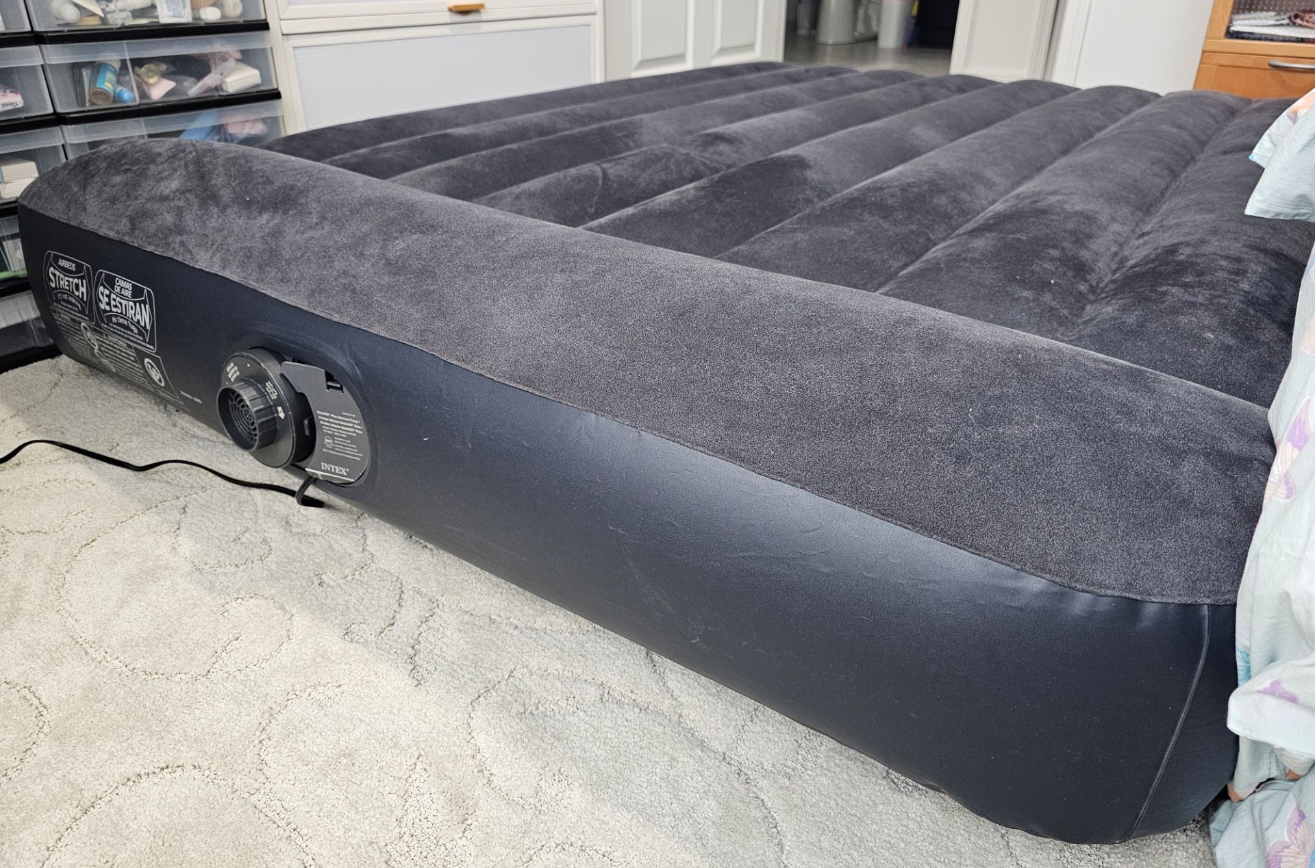 Barely used Full size air mattress, see description and photo.