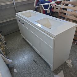 A Very Nice Double Sink With Cabinet 60x19