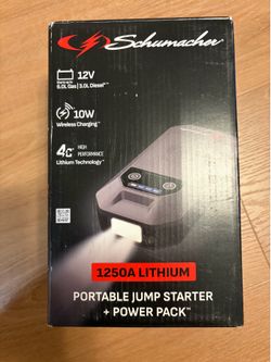 Schumacher 1250A Portable Jump Starter + Power Pack