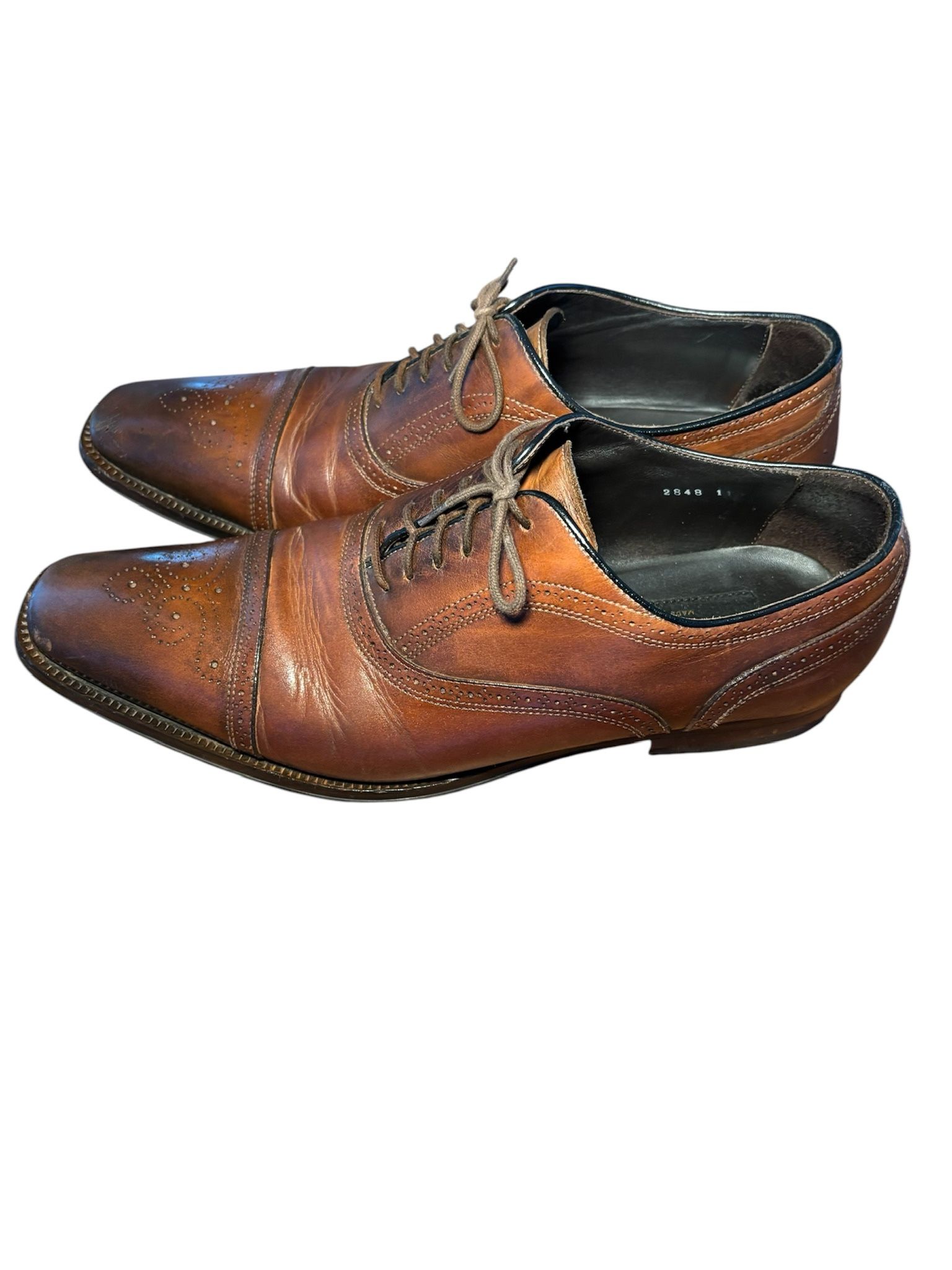 Men’s Preowned ‘To Boot New York’ Brown Leather Oxford Shoes 